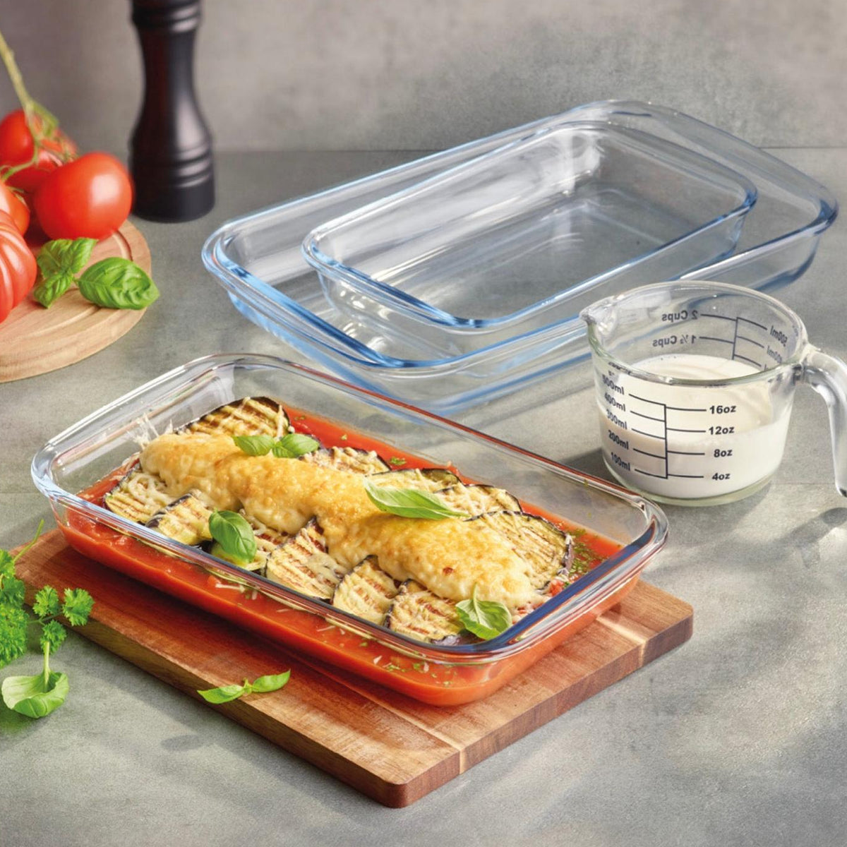 Set De 3 Plats À Four En Verre