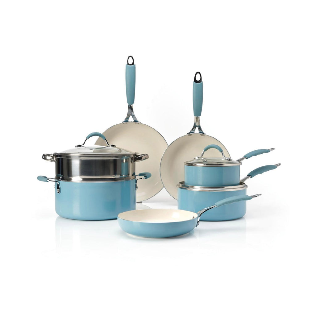 10-delige Pannenset Met Deksels - Blauw