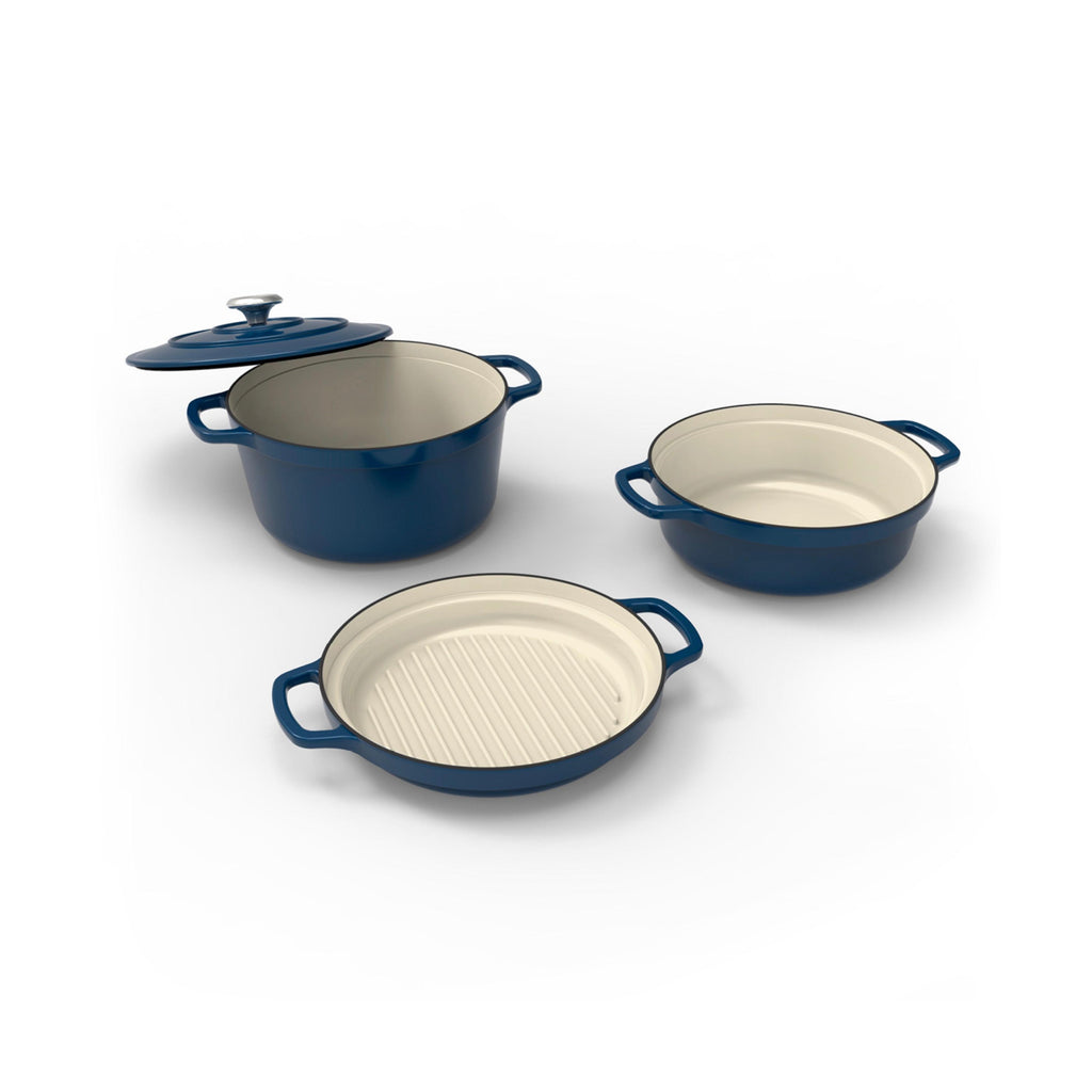 Stapelbare pannenset 4-delig - Blauw