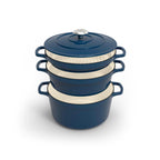 Stapelbare pannenset 4-delig - Blauw