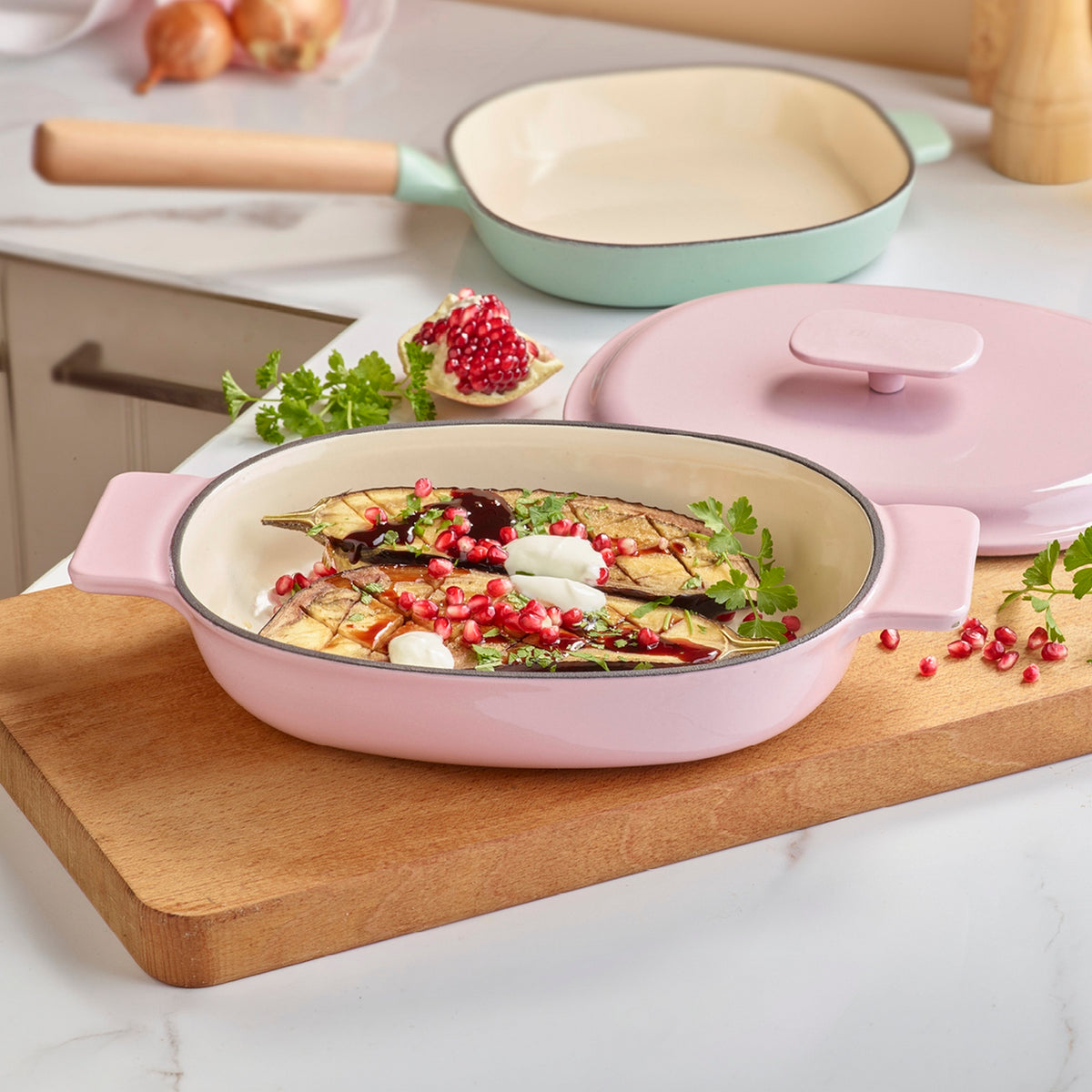 Cocotte Ovale Avec Couvercle - Rose