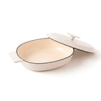 Ovale Cocotte mit Deckel - Crème