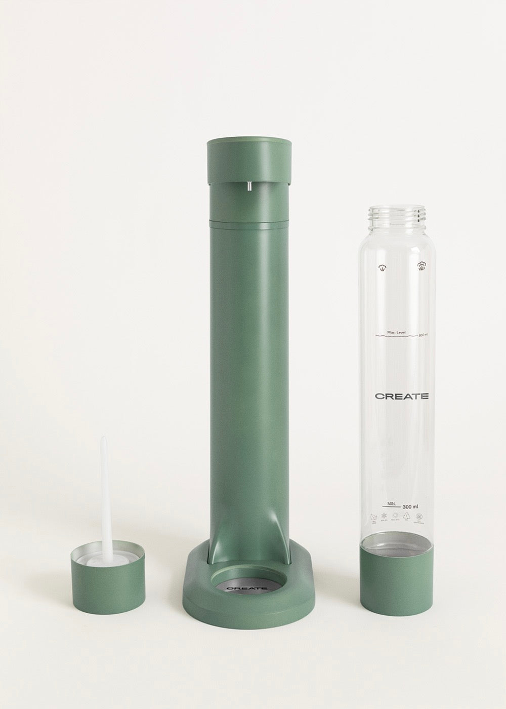 Soda Maker Studio - Machine À Eau Gazeuse + Bouteille 1L - Vert Sauge