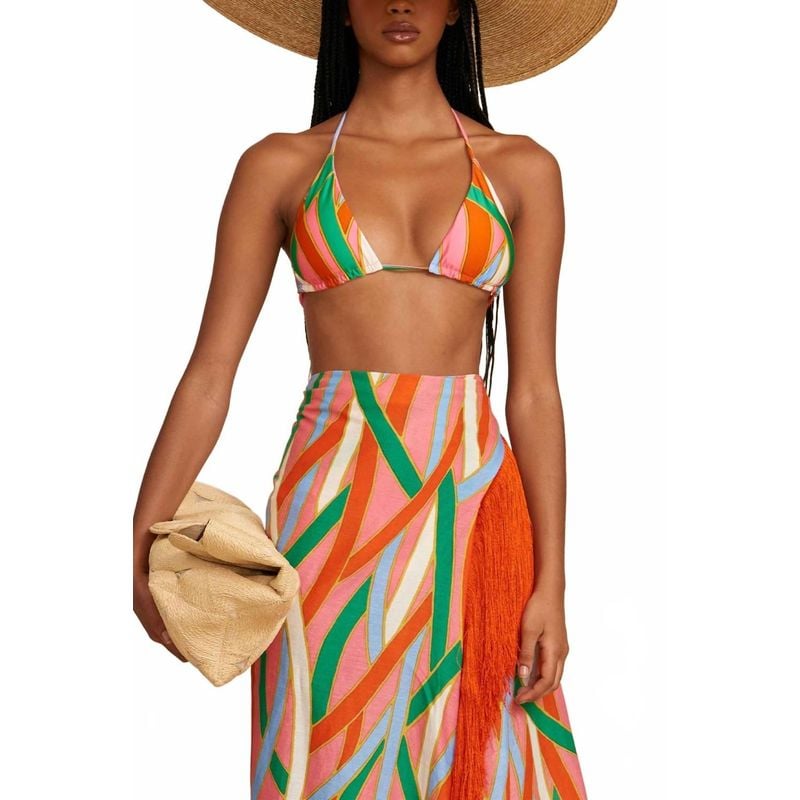Top de bikini Estella - Estampado de rayas vintage