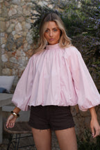 Lorena Backless Blouse - Pink