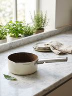 Cacerola 16cm - Acero inoxidable - Crema