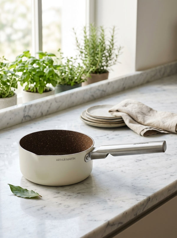 Casserole 16cm - Acier Inoxydable - Crème