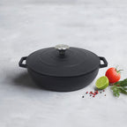Sauter - Sauteuse Ronde Avec Couvercle - Fonte - Noir