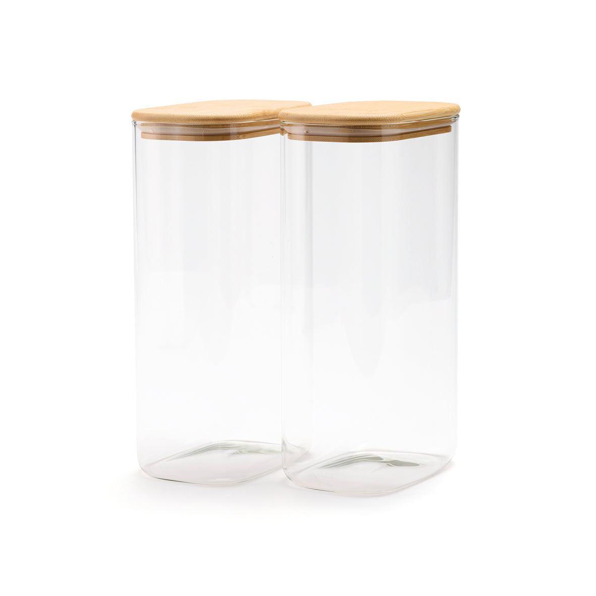 Sauter - Sæt med 2 opbevaringsbokse med låg - Borosilikatglas - Transparent