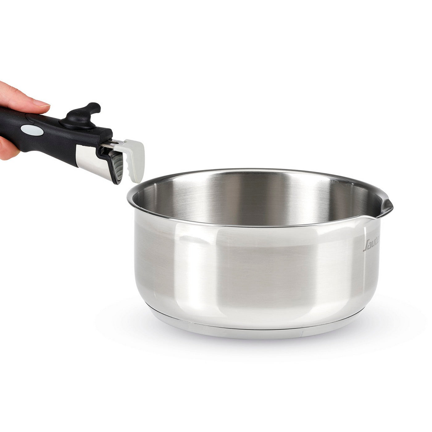 Set De 3 Casseroles Avec Poignée Amovible - Argenté