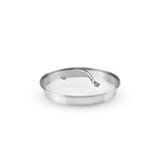 Tapa De Vidrio Con Botón De Acero Inoxidable - Transparente/Plata - 3 Tamaños