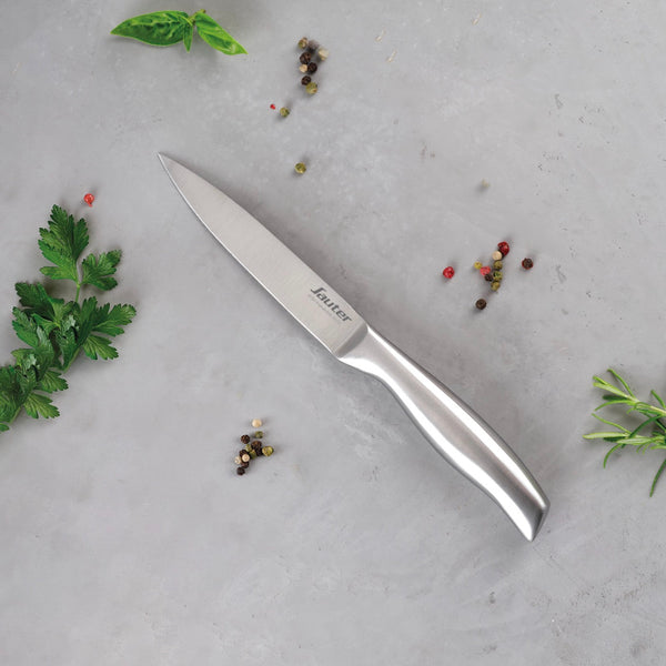 Cuchillo de pelar de acero inoxidable con mango hueco - Plata - 12,5 cm
