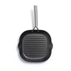 Poêle Grill En Fonte Structure Nid D'Abeille Avec Poignée En Inox - Noir - 28cm