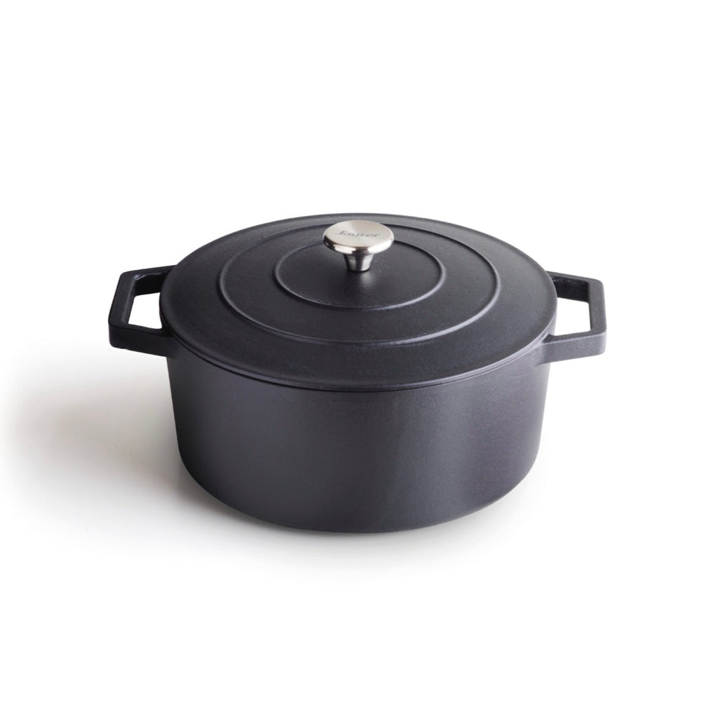 Round Cast Iron Casserole - Black - 28cm