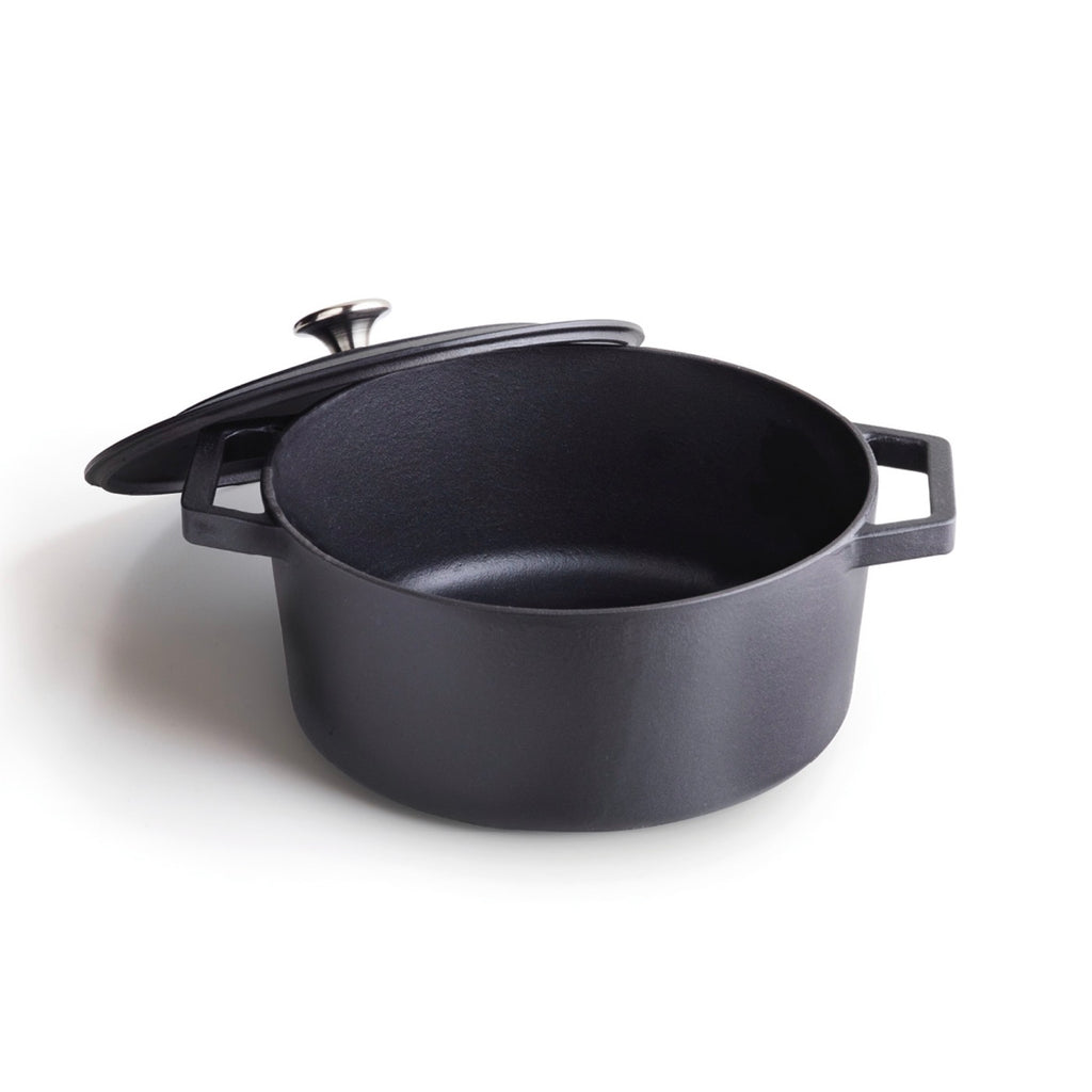 Round Cast Iron Casserole - Black - 28cm