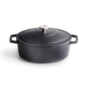 Oval Cast Iron Casserole - Black - 30cm