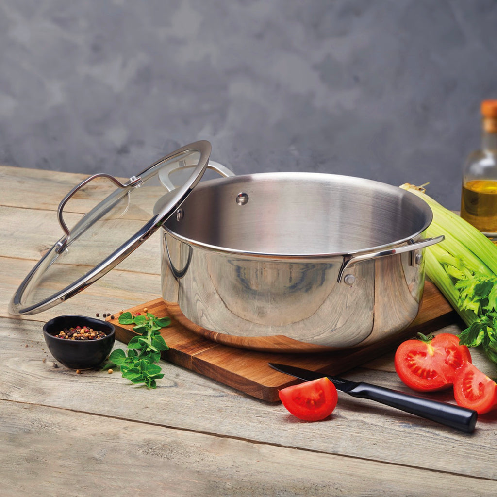 Triply Stainless Steel Saucepan - Multinox Pro - Silver - 26cm