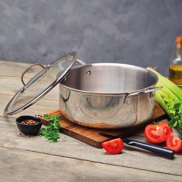 Triply Stainless Steel Saucepan - Multinox Pro - Silver - 26cm