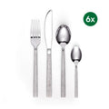 Ménagère De 24 Pièces Pour 6 Personnes En Inox Martelé - Argenté