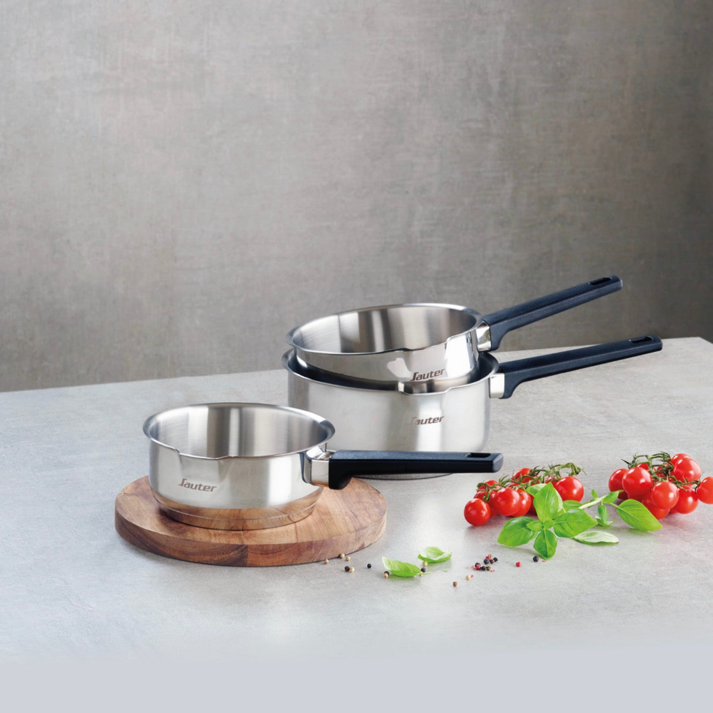 Set of 3 Stainless Steel Saucepans - Qulinox - Silver