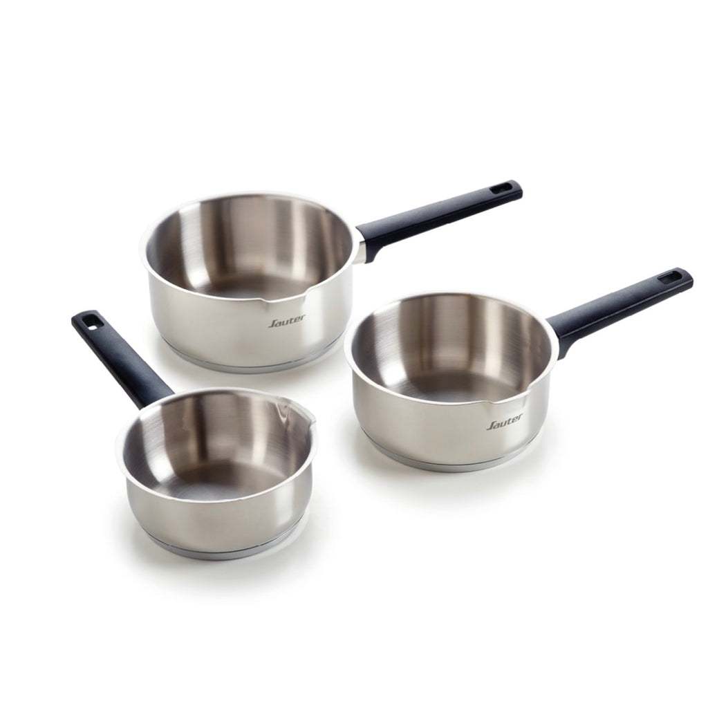 Set of 3 Stainless Steel Saucepans - Qulinox - Silver