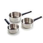 Set of 3 Stainless Steel Saucepans - Qulinox - Silver