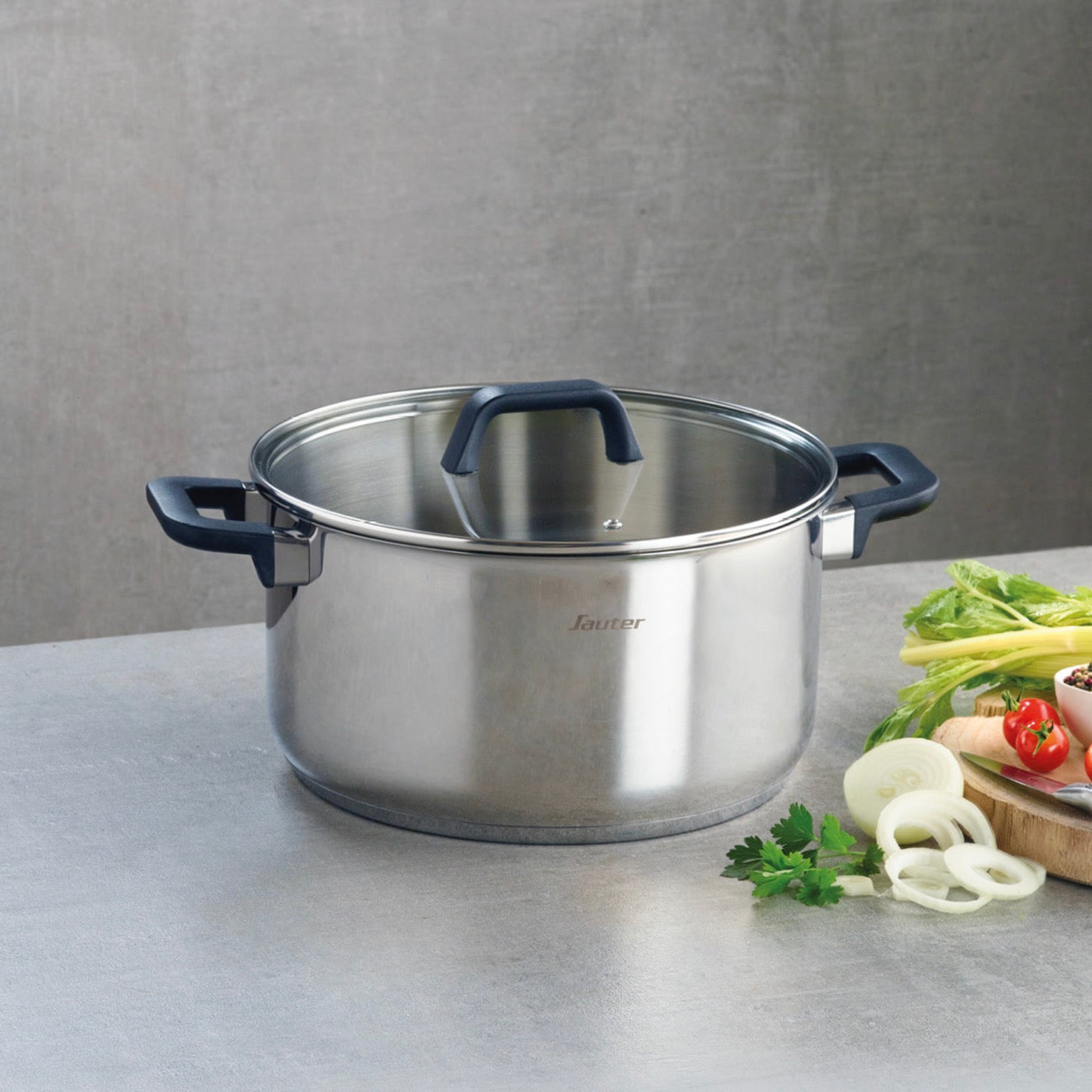 Stainless Steel Casserole with Glass Lid - Qulinox - Silver - 28cm