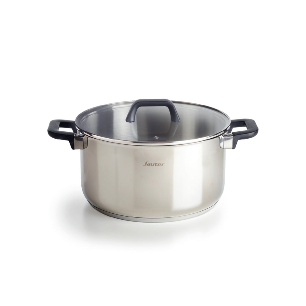 Stainless Steel Casserole with Glass Lid - Qulinox - Silver - 28cm