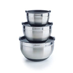 Set of 3 Stainless Steel Mixing Bowls - Silver