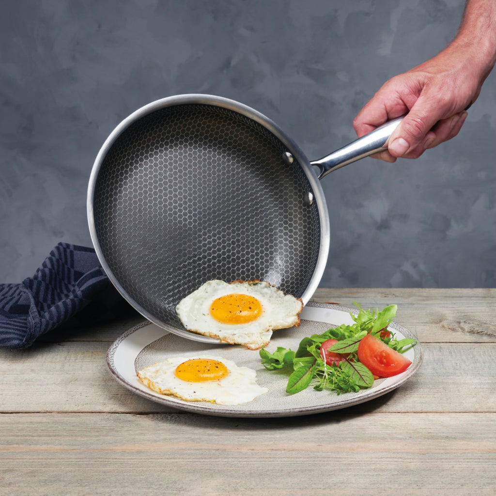 Set of 3 Stainless Steel Frying Pans + 2 Saucepans - Multinox Pro - Silver