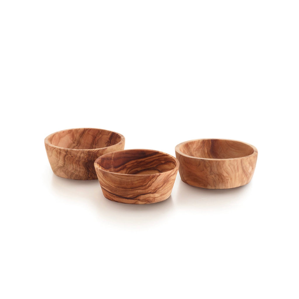 Set Of 3 Olive Wood Bowls - Wood - Wood