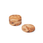 Set Of 4 Olive Wood Coasters - Wood