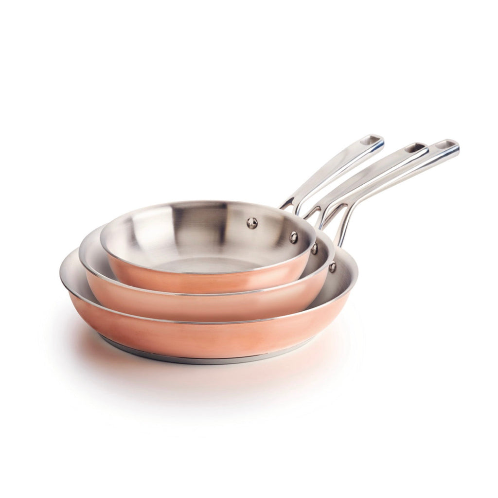 Set De 3 Sartenes De Acero Inoxidable Triply - Cobre