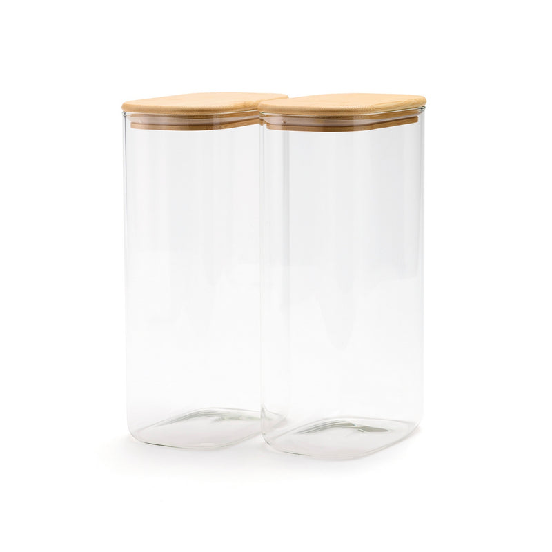 Juego de 2 cajas de almacenamiento con tapa - Transparente