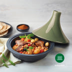 Cast Steel Tagine With Ceramic Lid - Green - 29cm