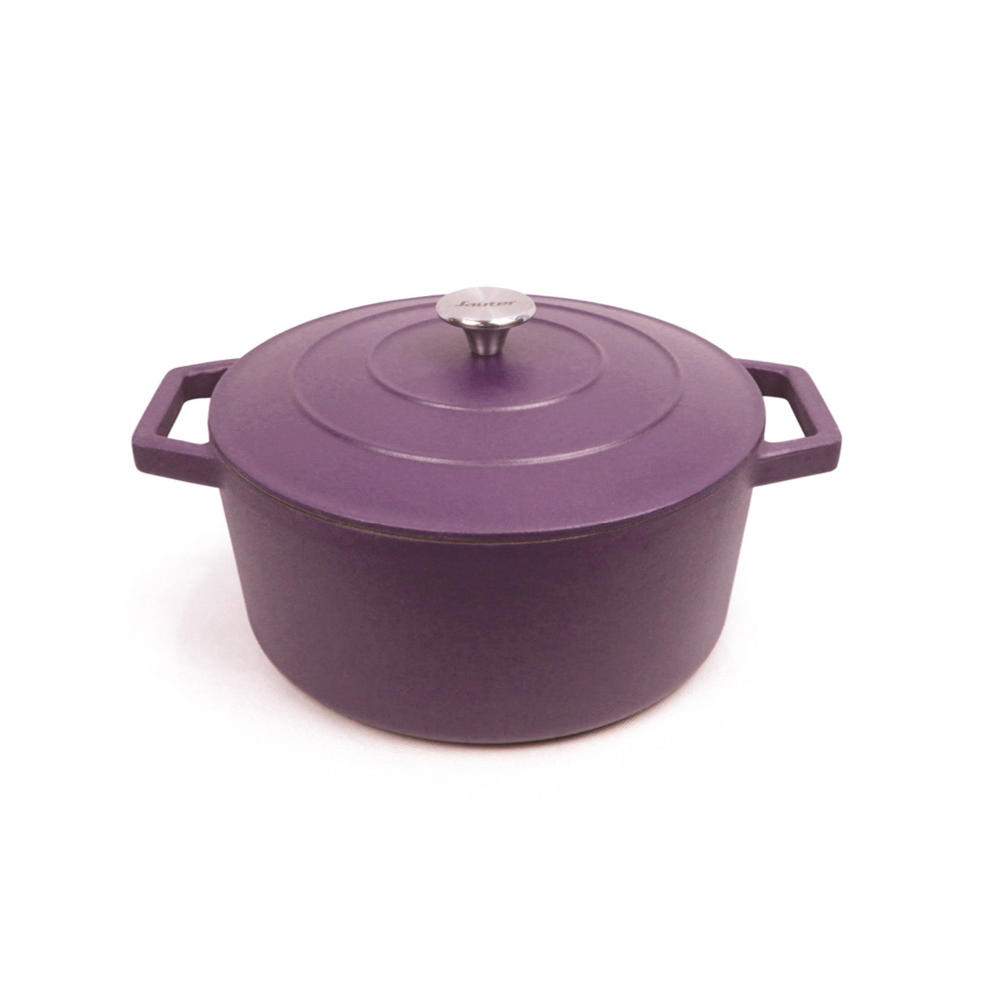 Round Cast Steel Casserole - Eggplant - 28cm