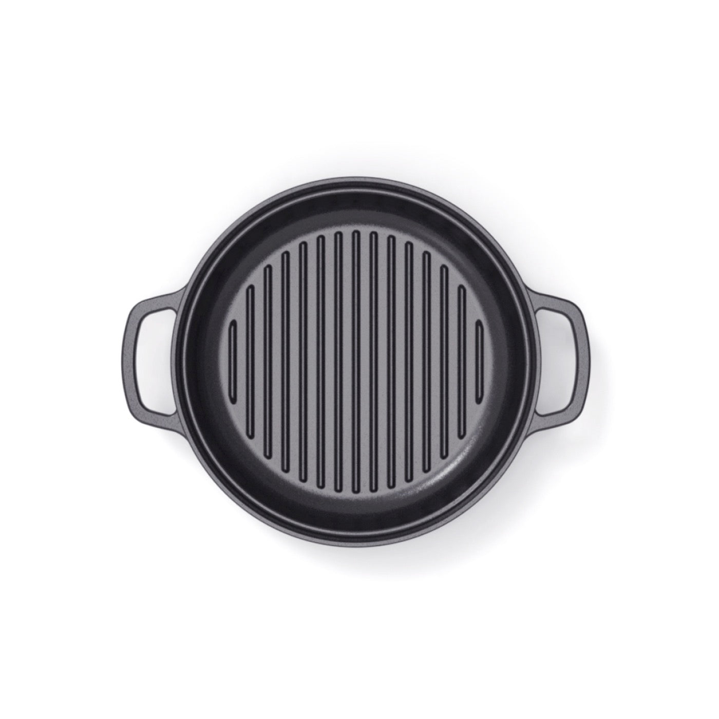 Stackable Cast Iron Cookware Set 4 Pieces (Casserole + Sauté Pan + Grill Pan) + 4 Silicone Protections - Black