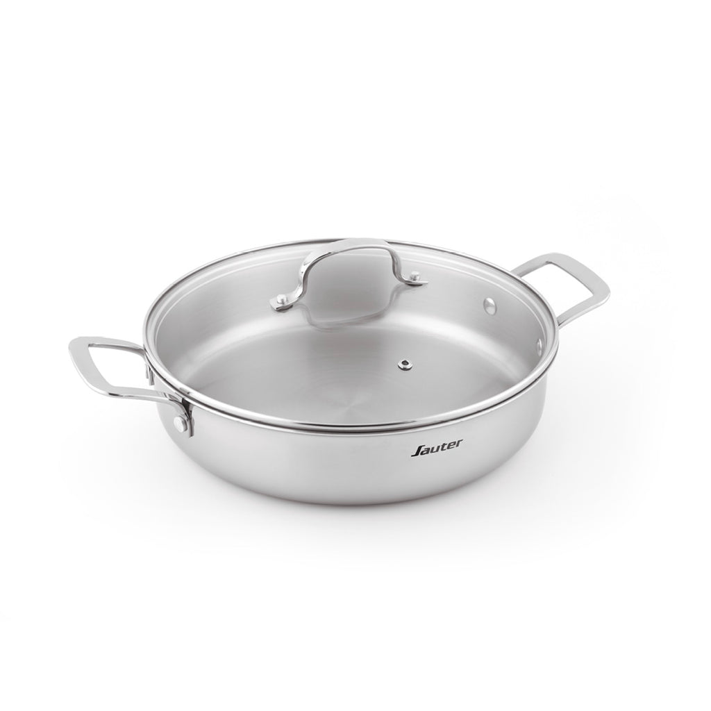 Triply Sauté Pan With Lid - Multinox - Silver - 28cm