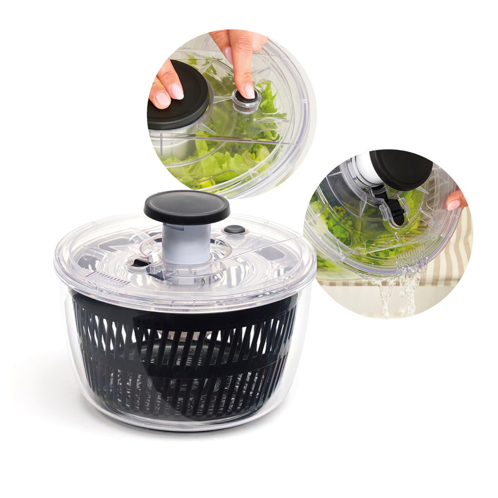 Essoreuse À Salade Avec 6 Lames Pour Râper Et Trancher - Noir