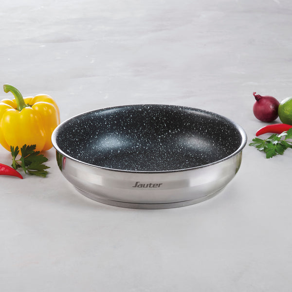 Amo Ceramic Non-Stick Stainless Steel Frying Pan - Silver