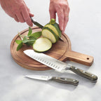 Set Of 7 Knives With Wooden Handle - Dark Gray