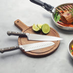 Set Of 7 Knives With Wooden Handle - Dark Gray