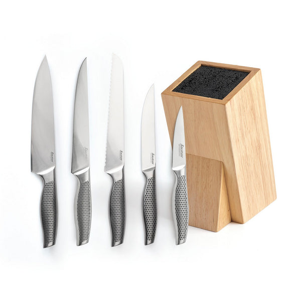 Universal Knife Holder Set + 5 Knives - Silver