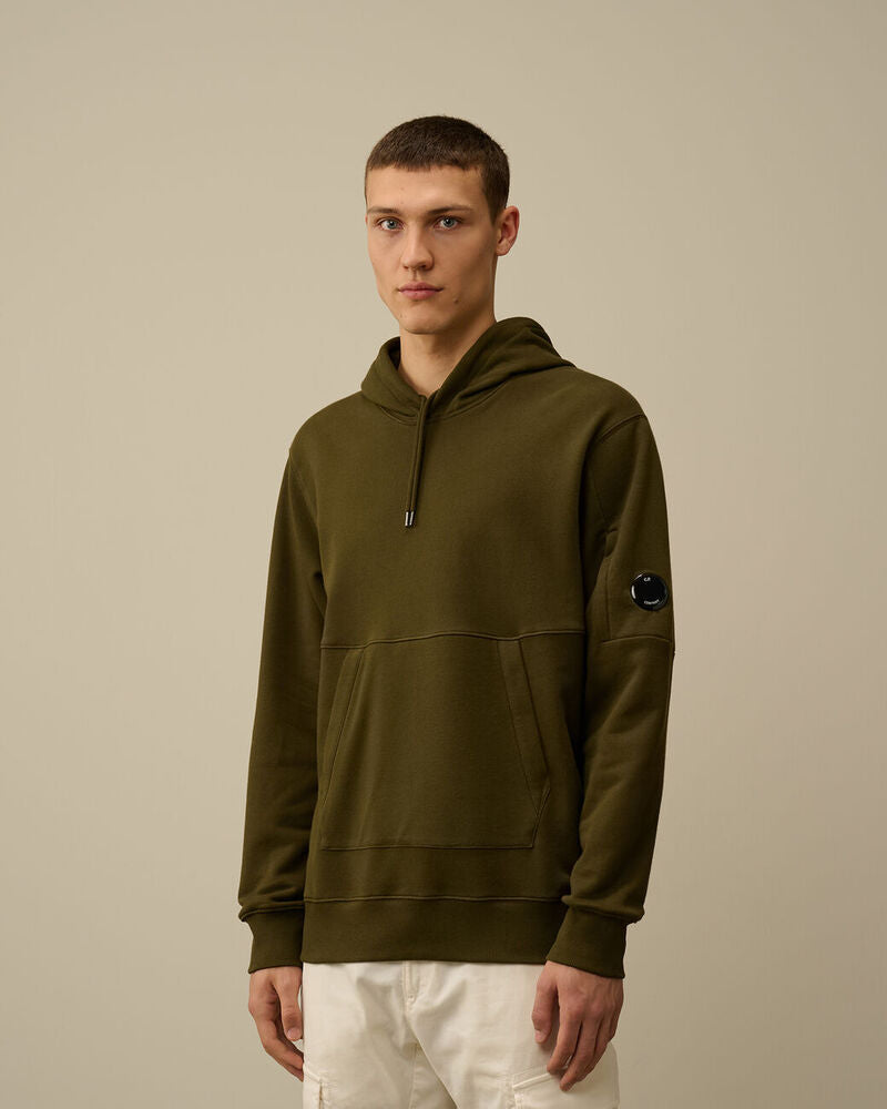 CP Company - Sweat À Capuche Diagonal Fleece Lens – Vert Lierre