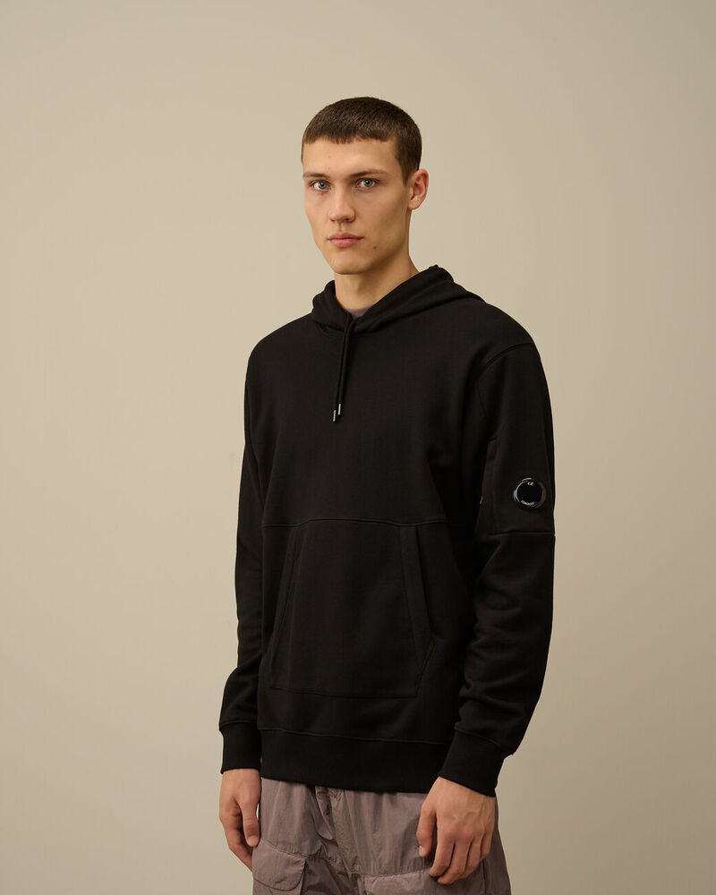 CP Company - Diagonal Fleece Lens Hoodie – Black
