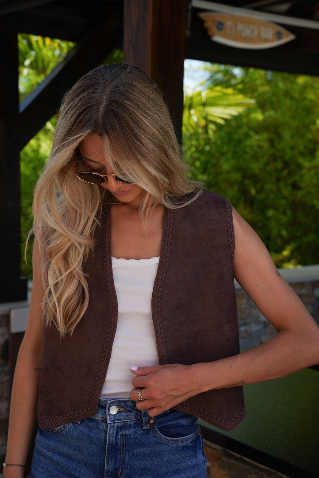 Elia Sleeveless Gilet - Brown