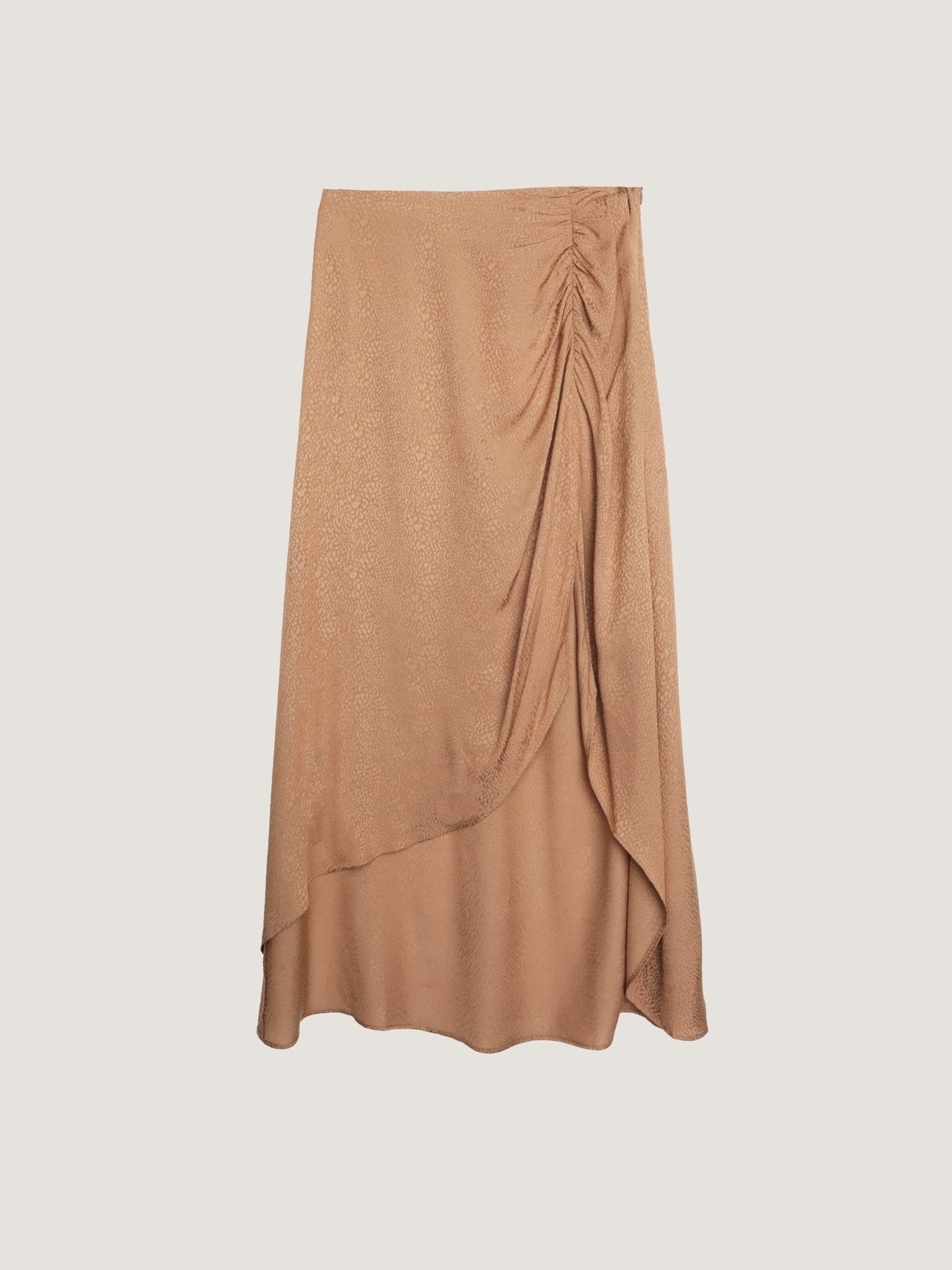 High Waist Slit Long Skirt - Camel