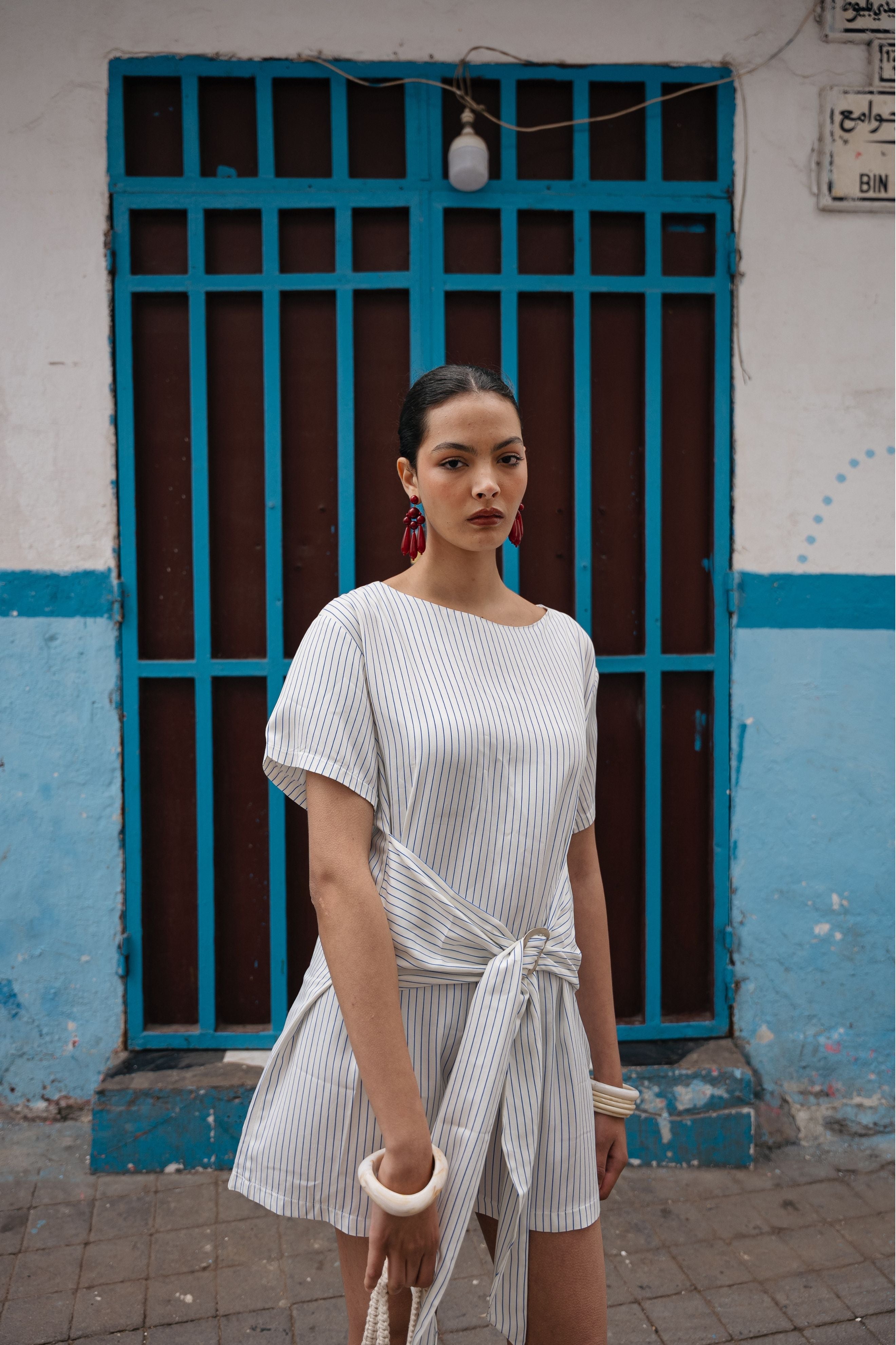 Robe À Nouer Et À Rayures Bleues - Jeanne
