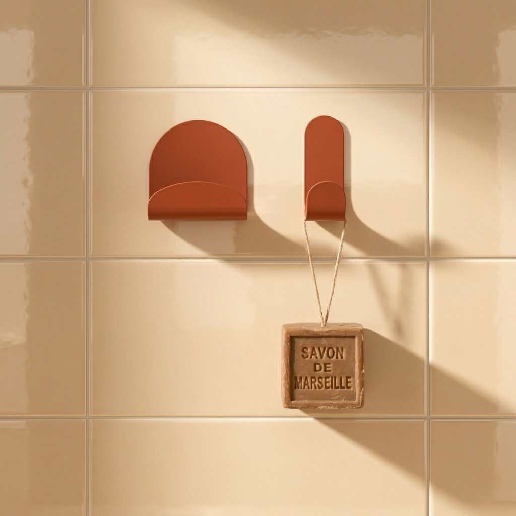 Le Malin - Patère Murale Large - Acier - Terracotta Mat