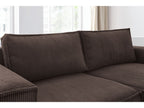 Nihad - Canapé D'Angle Fixe Compact - Velours Côtelé - Angle Droit